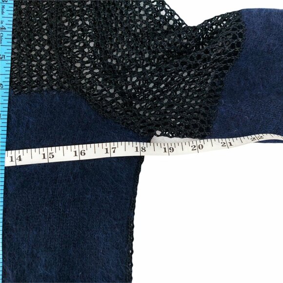 AllSaints Minako Angora Mesh Sweater Navy Blue Size 4 Small - Picture 14 of 15